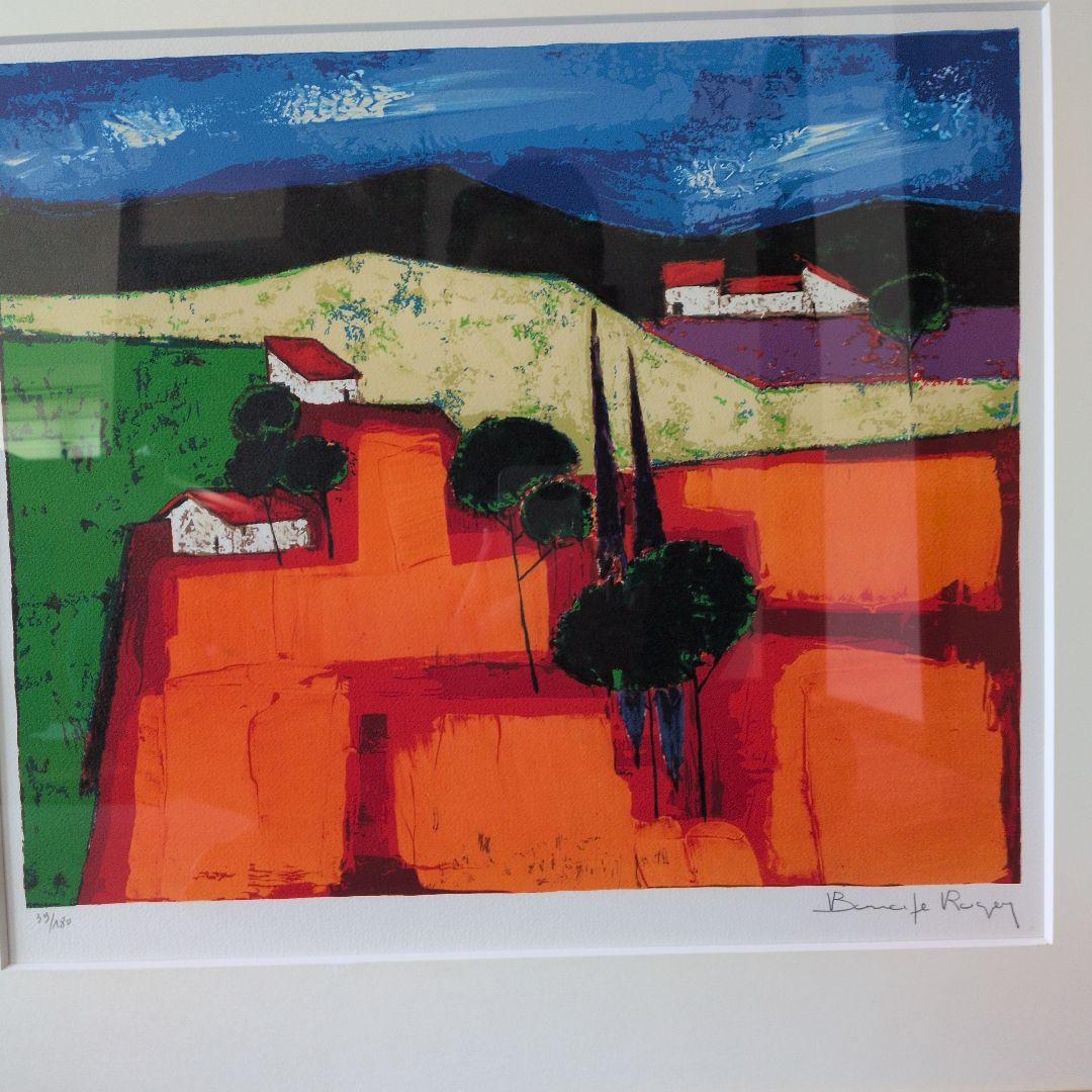 Bernard Roger（ロジェ ボナフェ） リトグラフ 『立木の有る風景』