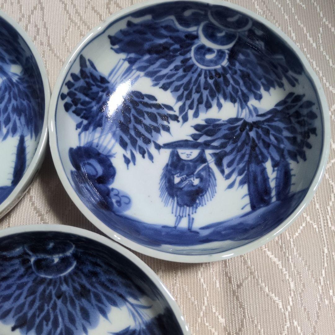 幕末　江戸期　伊万里　染め付け皿　５枚