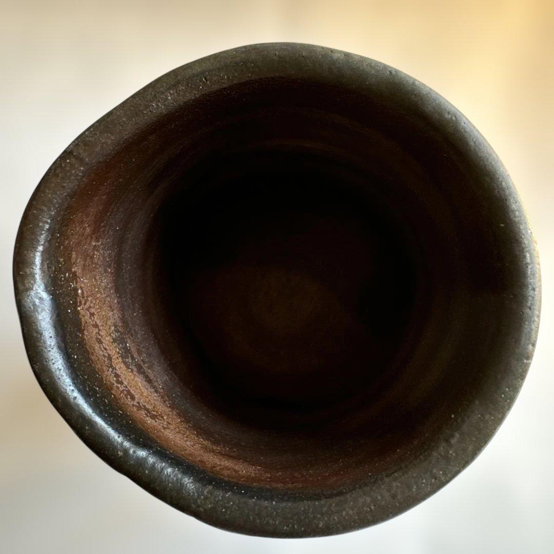 【故島武己】南蛮焼.穴窯.希少品.焼締め按瓶と湯呑みのセット