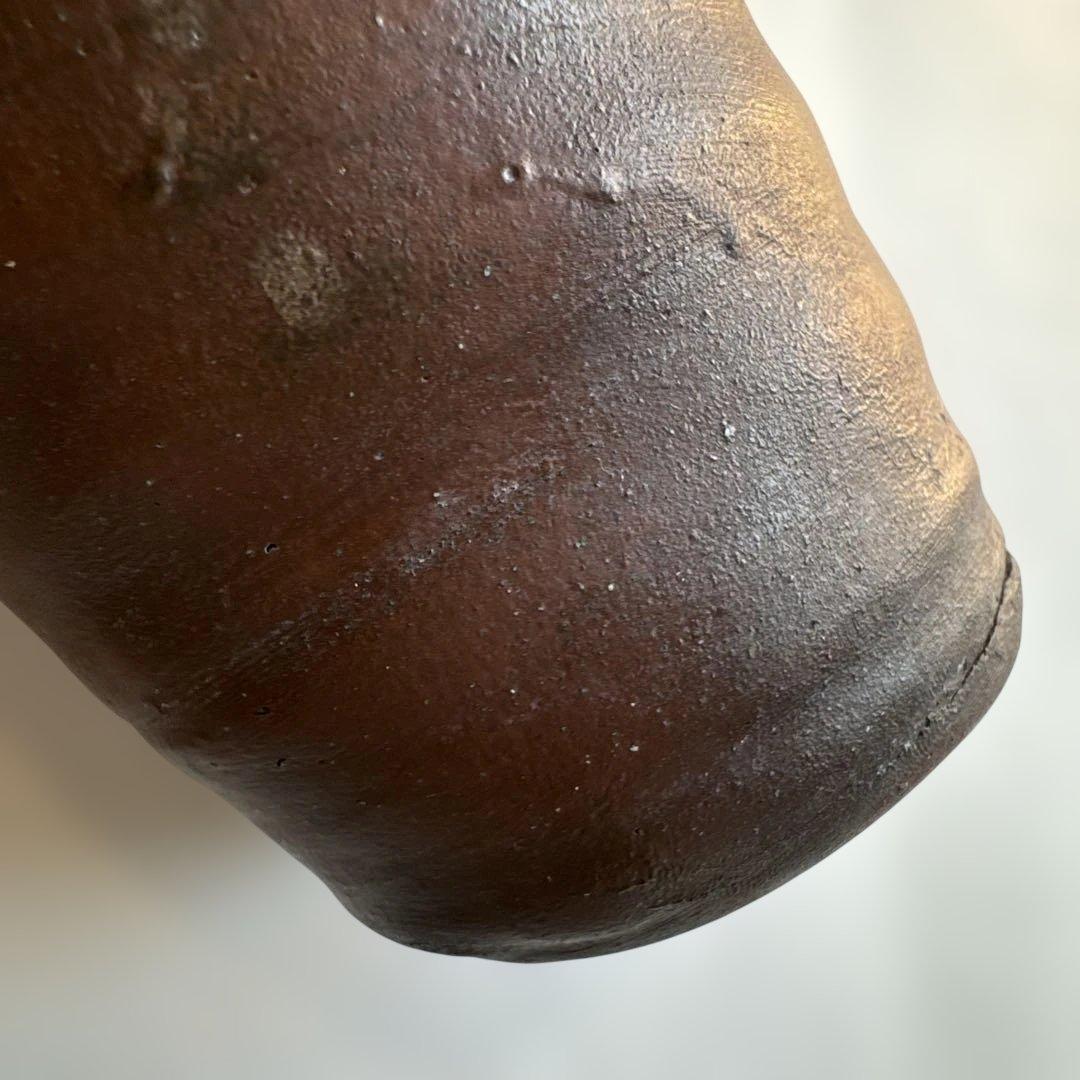 【故島武己】南蛮焼.穴窯.希少品.焼締め按瓶と湯呑みのセット