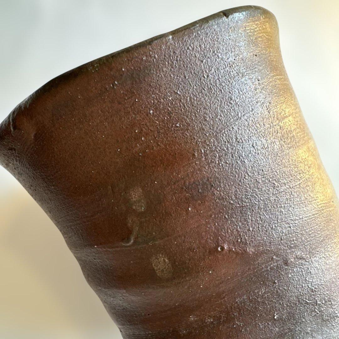 【故島武己】南蛮焼.穴窯.希少品.焼締め按瓶と湯呑みのセット