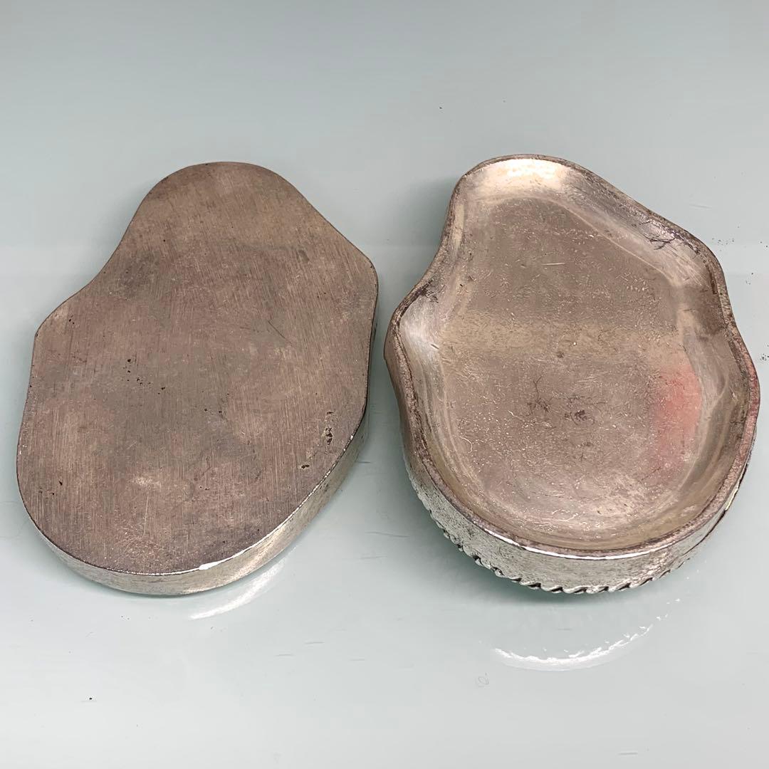 文房具　書道　硯 銀龍 凹凸彫刻　インテリア　置物　縁起物　時代物