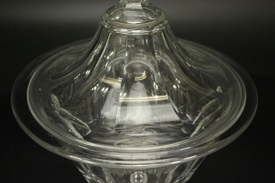 義山 ギヤマン 硝子 キャンディーボール 蓋物 時代物(ZE726)