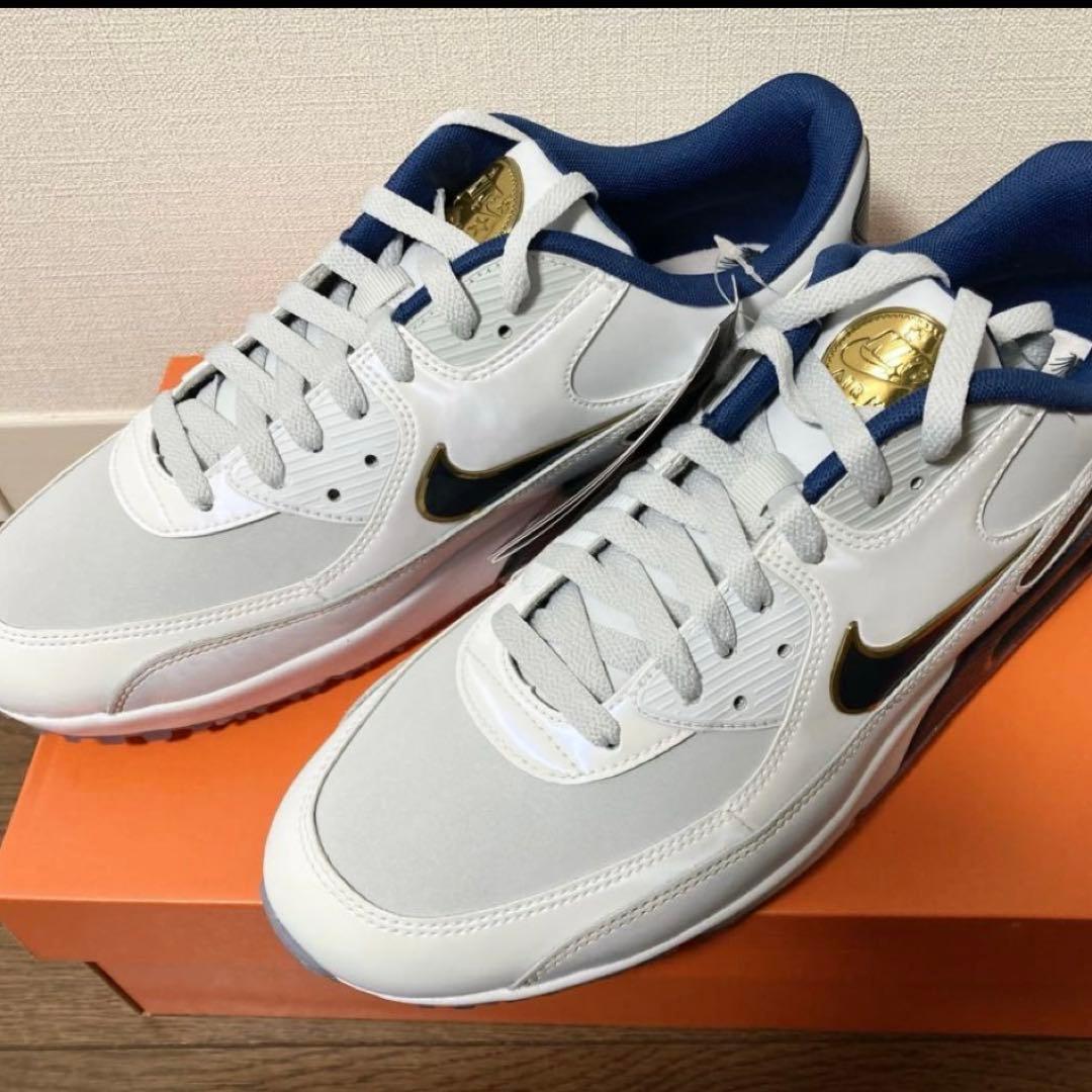 新品未使用　Nike Air Max 90 ホワイト/ネイビー/ゴールド