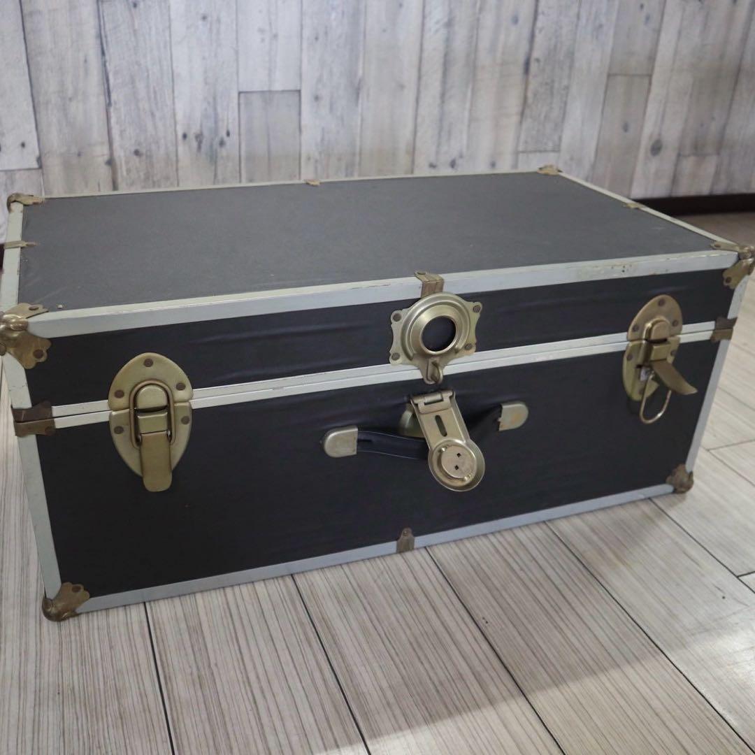 アメリカン　ヴィンテージ　家具　収納ボックス　トランク　ボックス　チャコールグレ