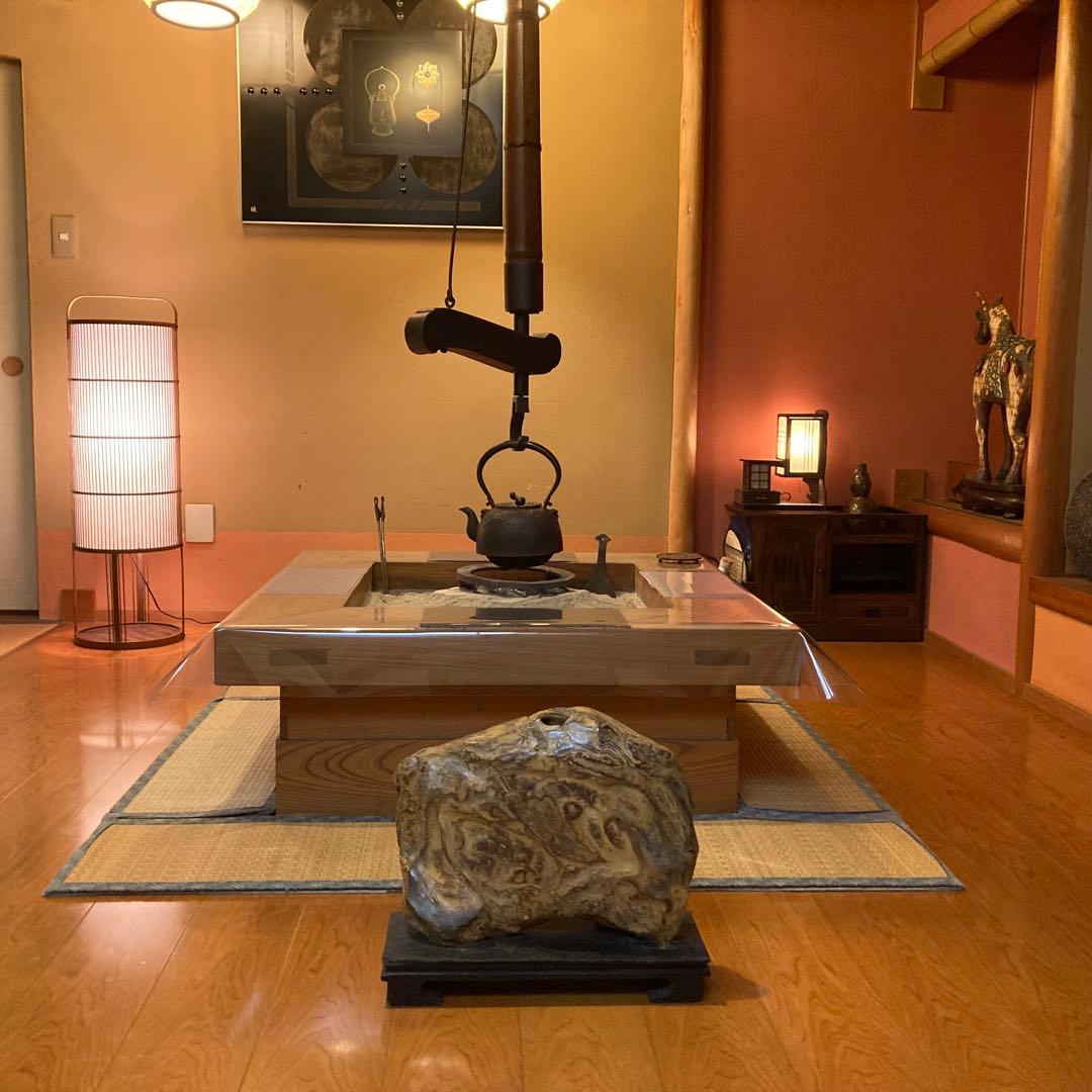 木化石 珪化木 天然 大型 置物 オブジェ 花器 フラワーベース 台座付 レトロ