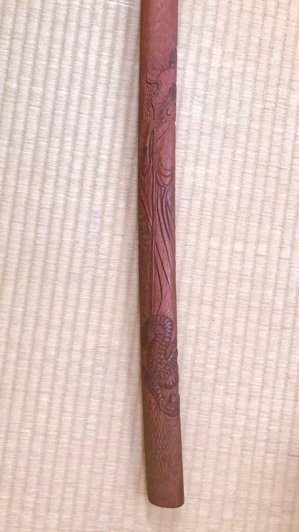 木刀　龍　観音像　彫刻入り