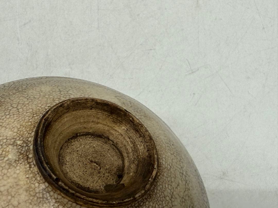 中国　清時代　哥釉青華　春字紋小皿　アンティーク　送料込み251022