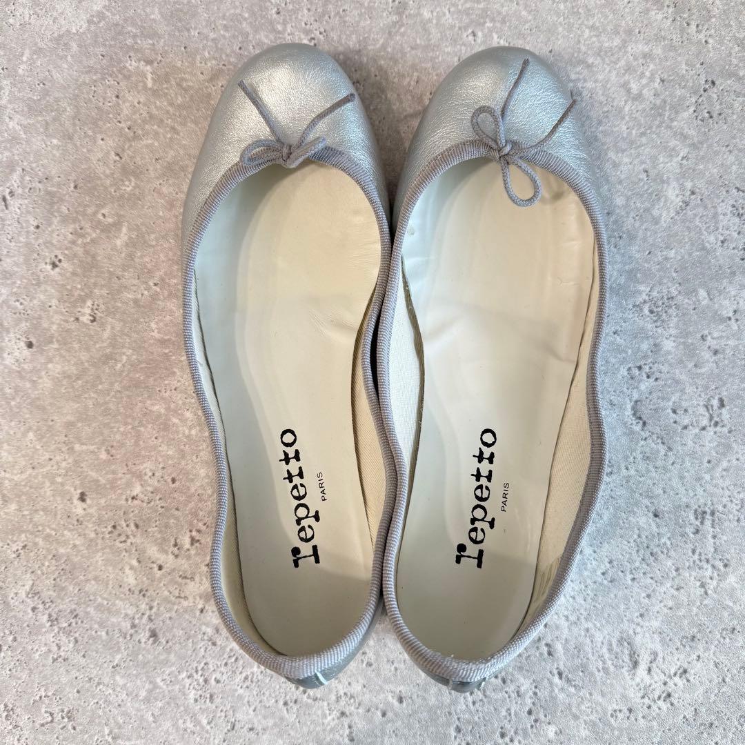 美品✨ Repetto Camille バレエリーナ 36 1/2 シルバー