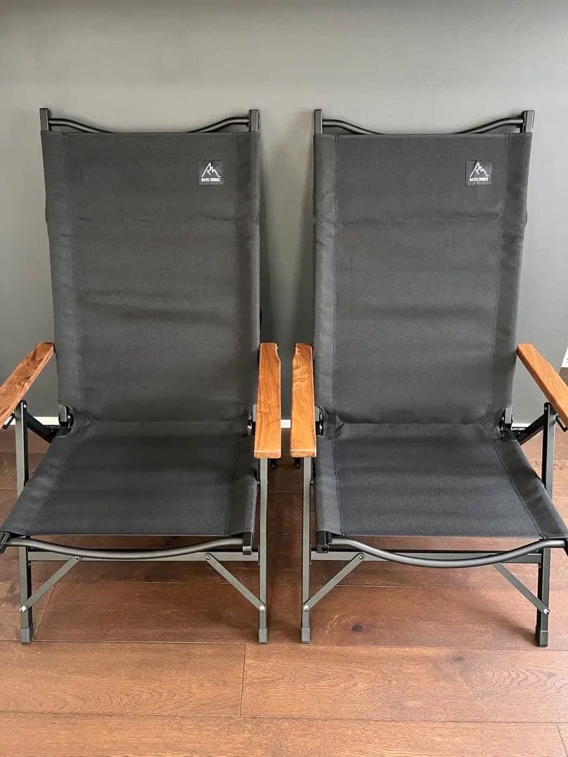 ラーテルワークス　リクライニングチェア 黒 2脚セット
