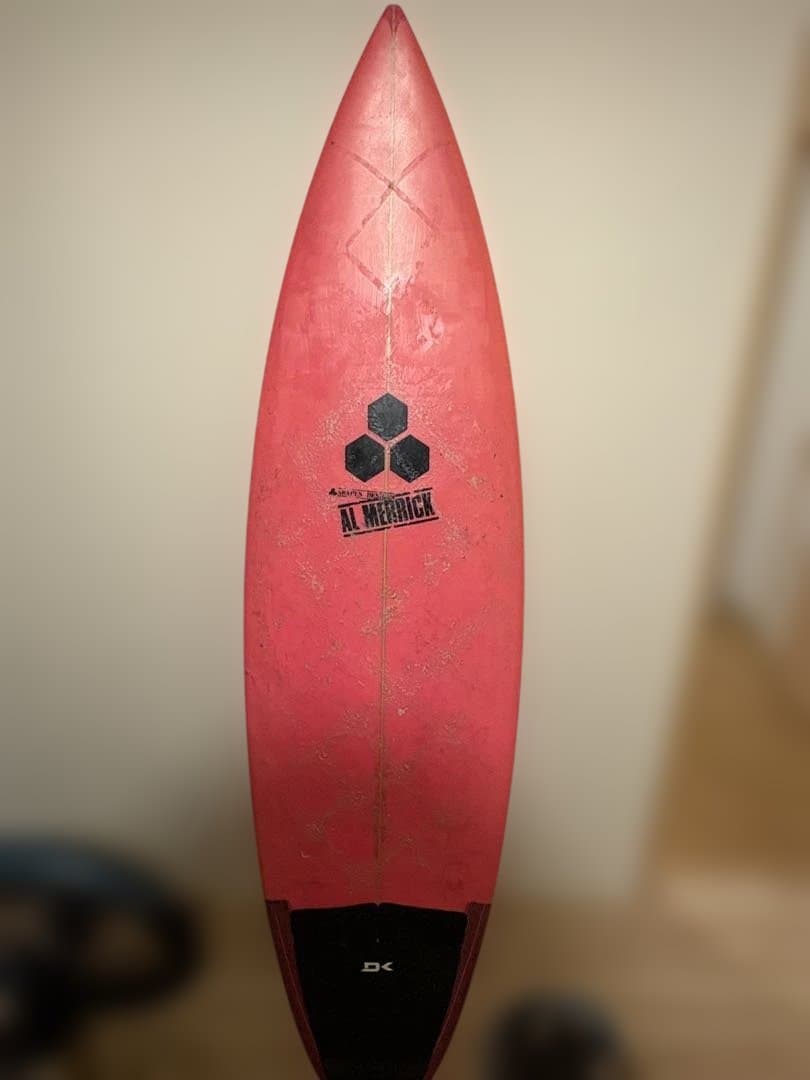 AL MERRICK 赤 ショートボード トライフィン