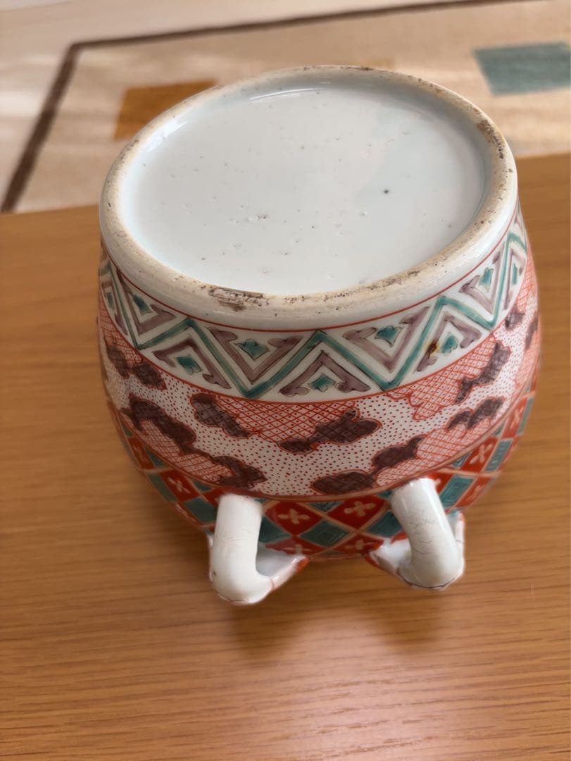 古伊万里盛期獅子耳水指 茶道具 水指 陶磁器 時代 陶芸