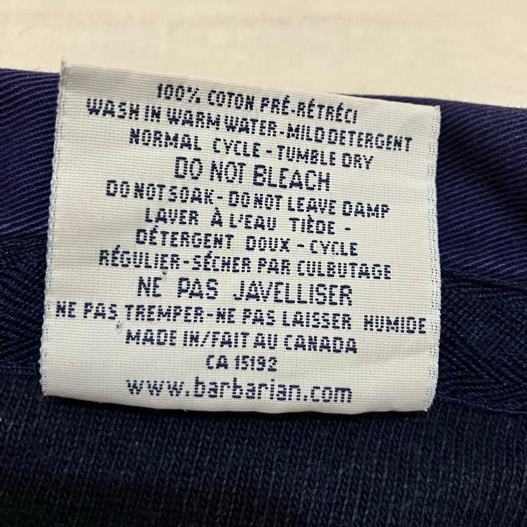 barbarian バーバリアン　ラガーシャツ 長袖　レッド　ネイビー　XXL