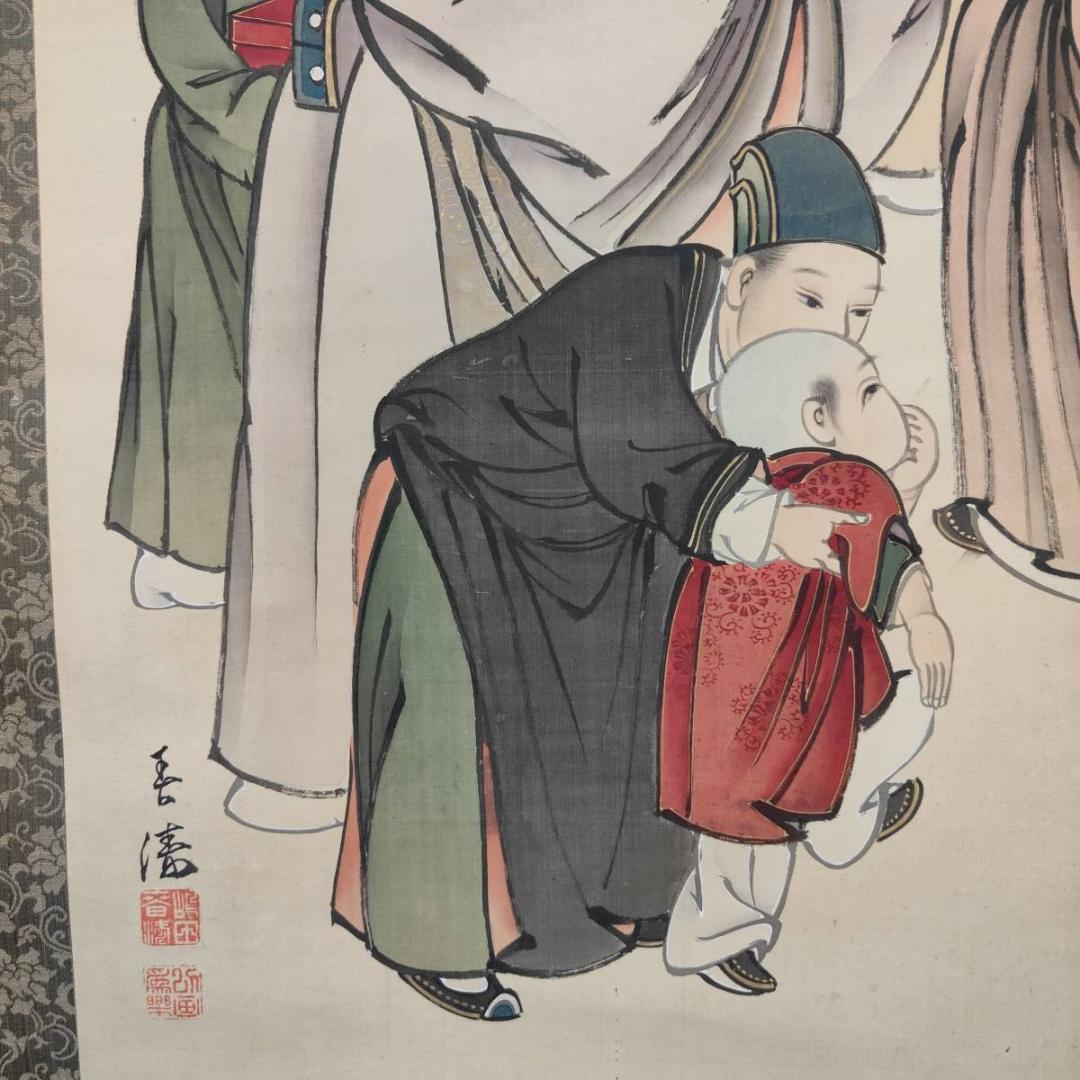 真作/嶋田春涛/郭子儀/人物図/中国/唐/大幅/布袋屋掛軸A-575