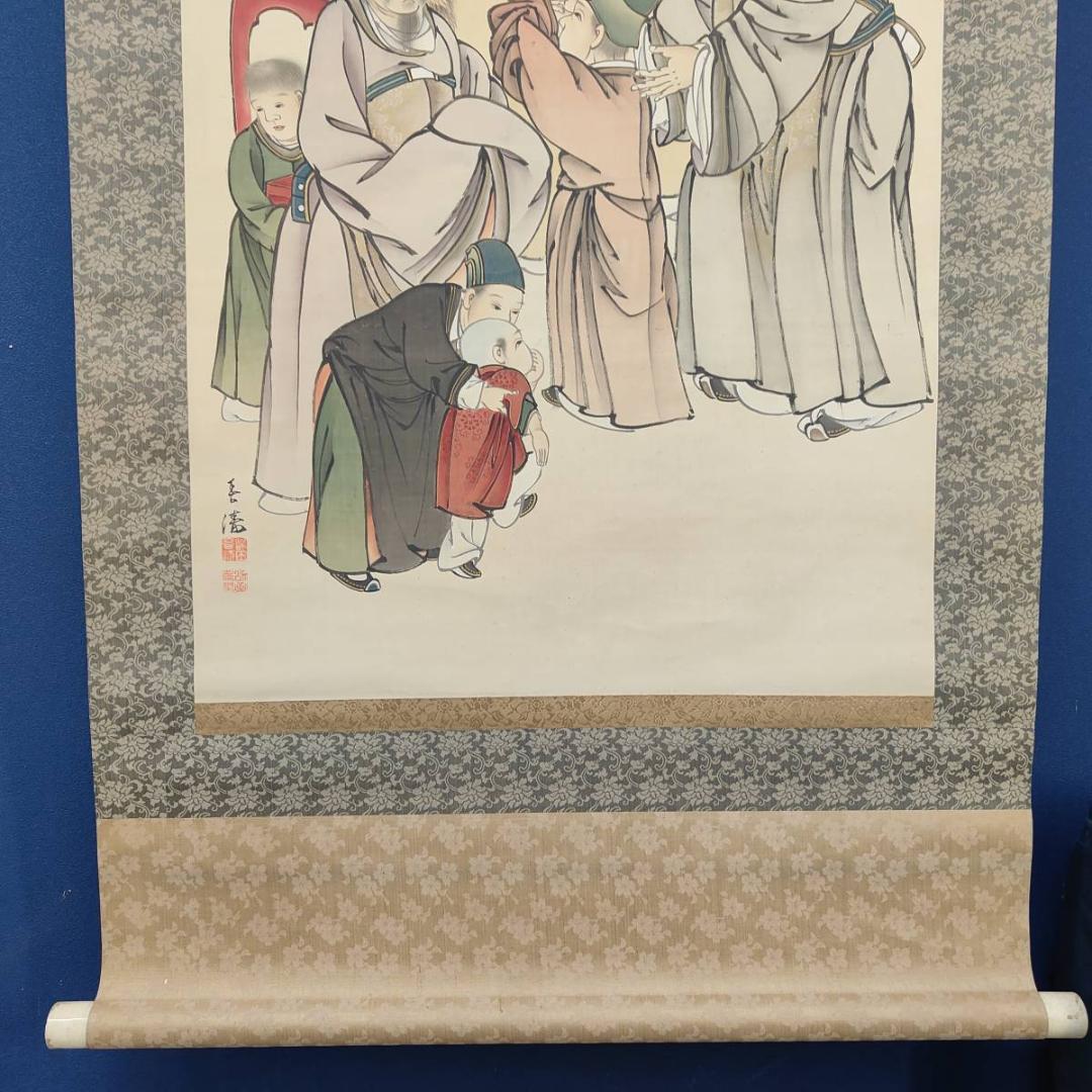 真作/嶋田春涛/郭子儀/人物図/中国/唐/大幅/布袋屋掛軸A-575