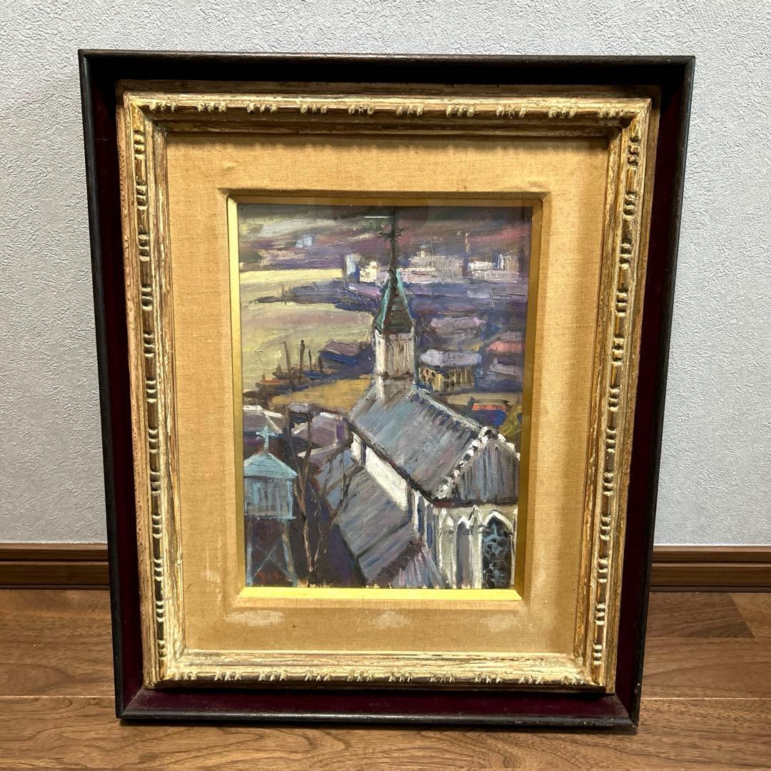 油絵　長崎　大浦天主堂