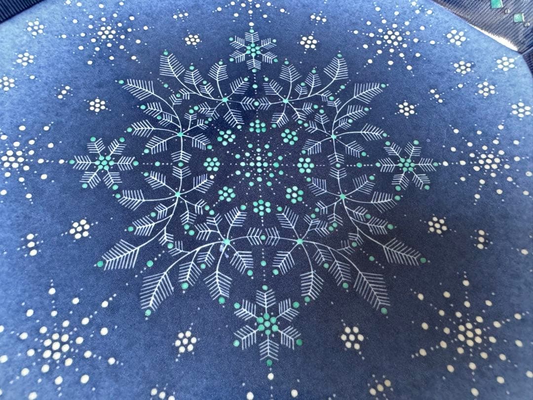 人間国宝　十四代　今泉今右衛門　色絵吹墨墨はじき雪文額皿