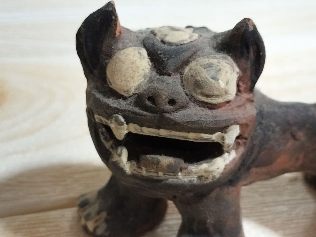 時代物！ 陶器製 獅子の形状 郷土玩具 約10cm