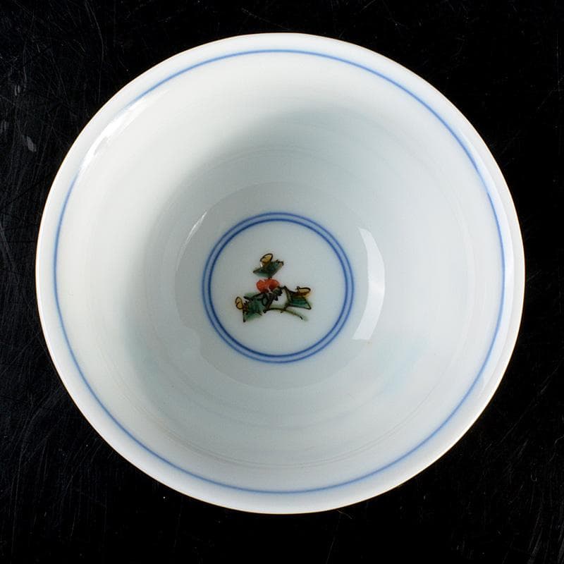 九谷焼　堀江青光作　色絵唐子文　波出茶碗　10客　共箱　V　6232C