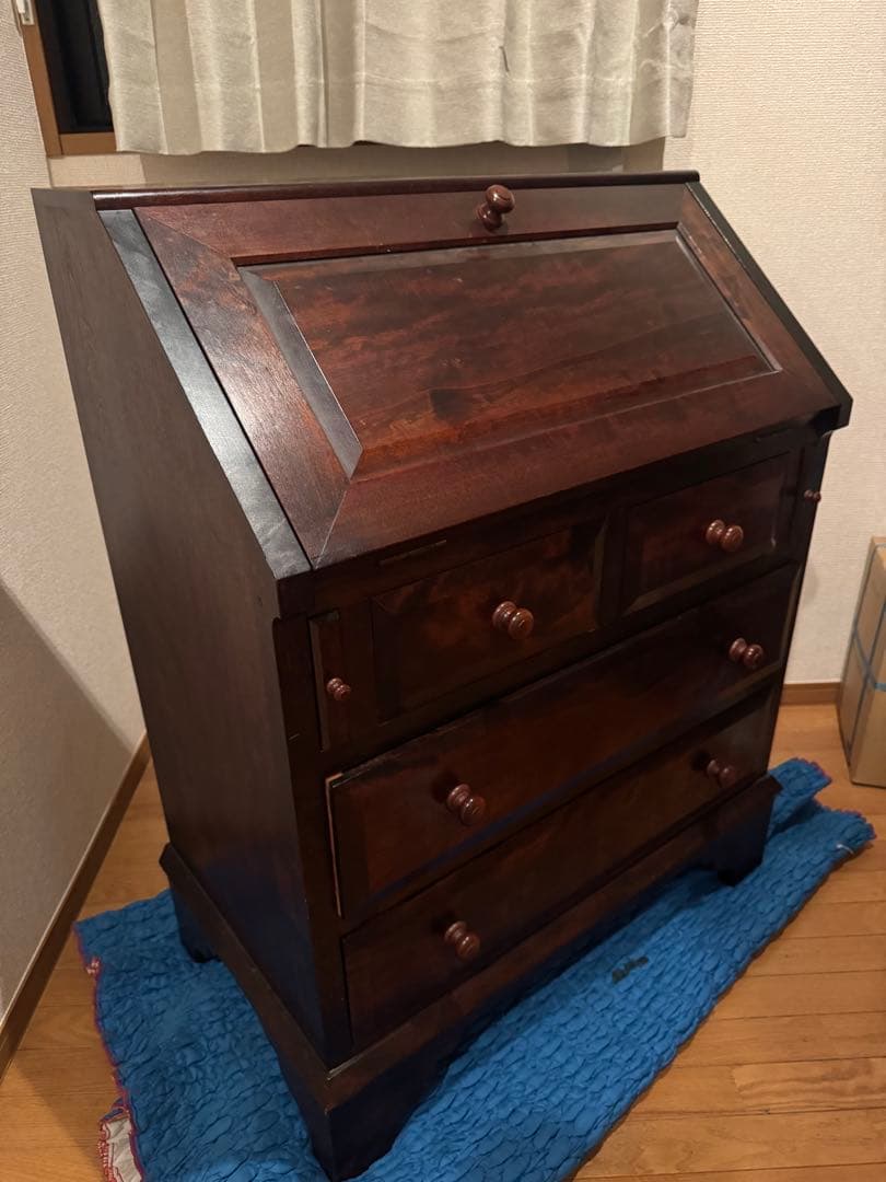 ナ*)様 松本民芸家具 ライティングビューロー 引き出し付き チェスト 薄型