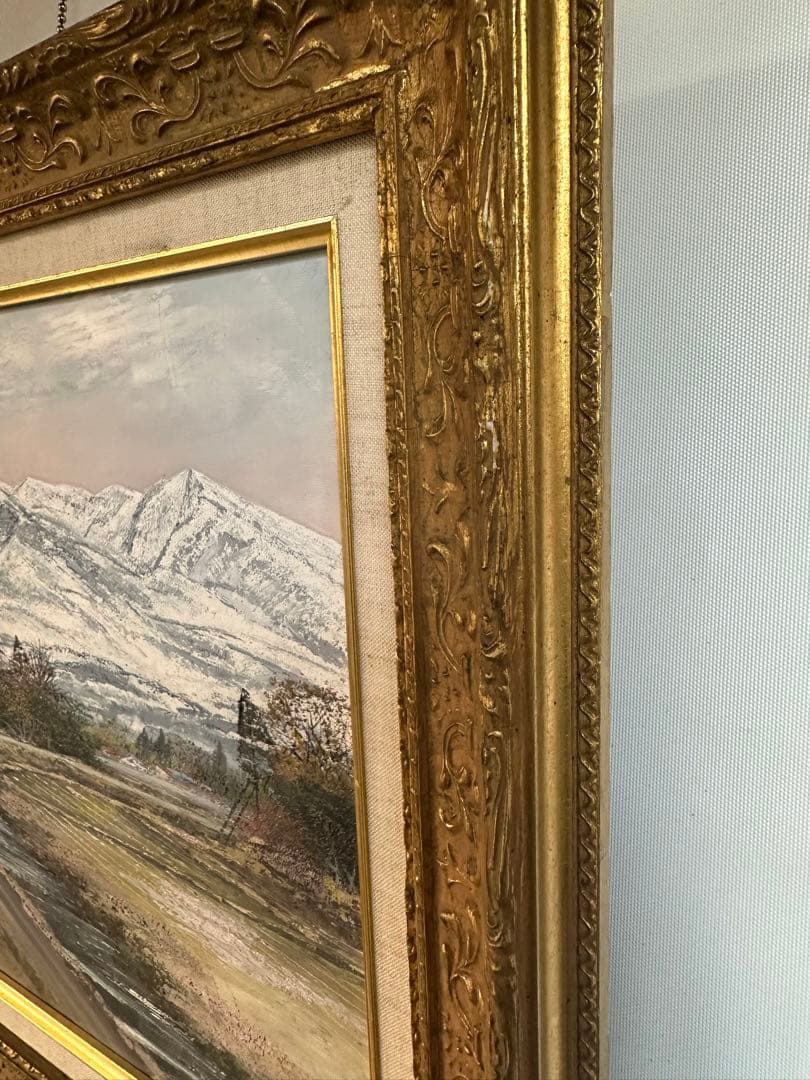 佐田光 肉筆　真作油彩画 絵画　妙高高原 キャンバス画　インテリア