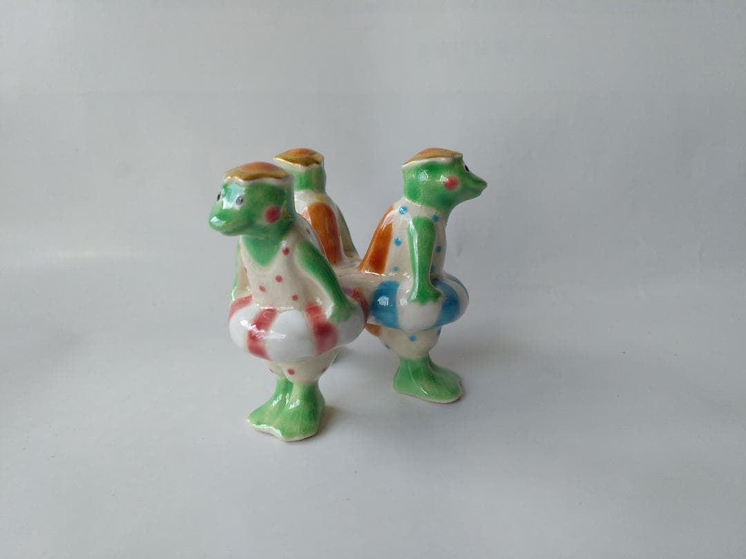 プーギー今岡三四郎 作 河童蓋置 京焼 共箱 共布 栞 蓋置 茶道具 新品