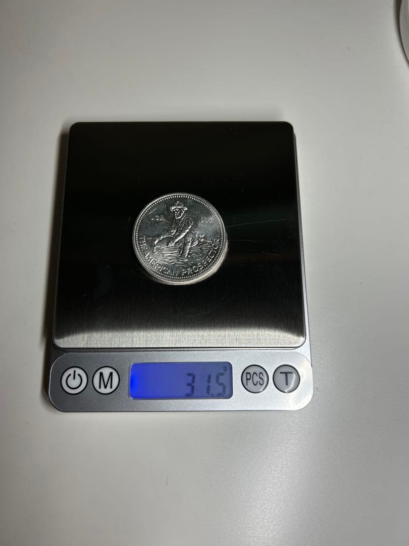 1985エンゲルハルト1オンスシルバーアメリカン探鉱者ラウンド