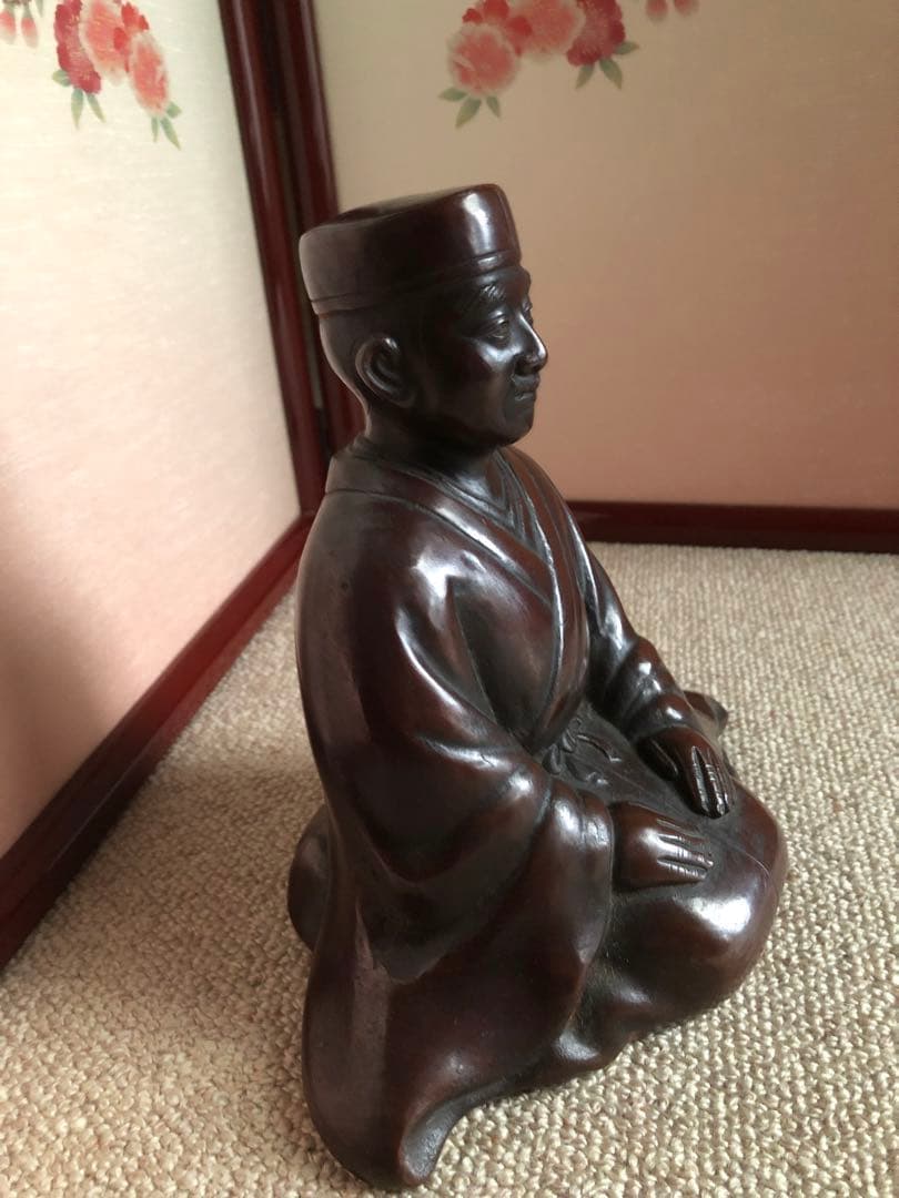 唐銅　千利休座像