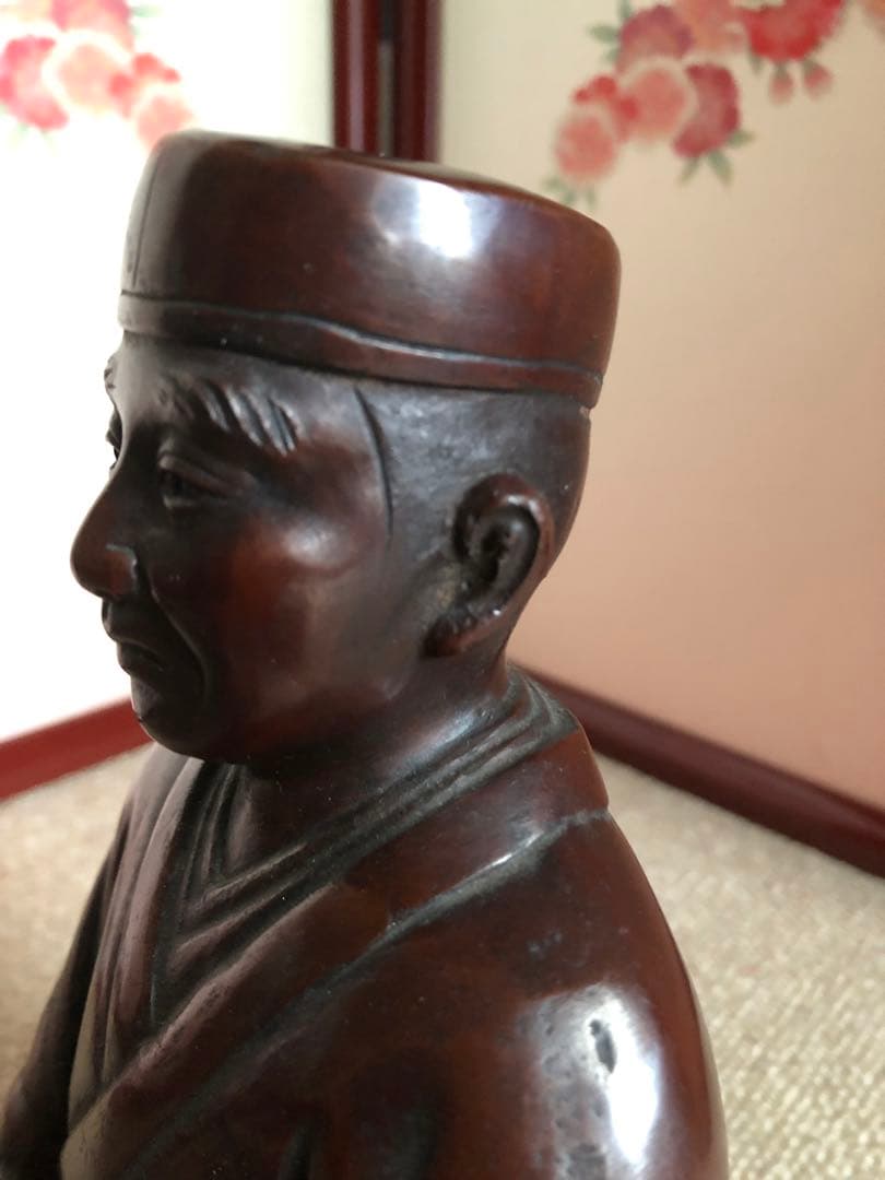 唐銅　千利休座像