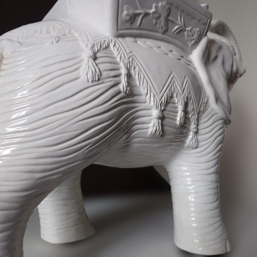 北欧風　ホワイトエレファント　象　飾り台　花台　縁起物