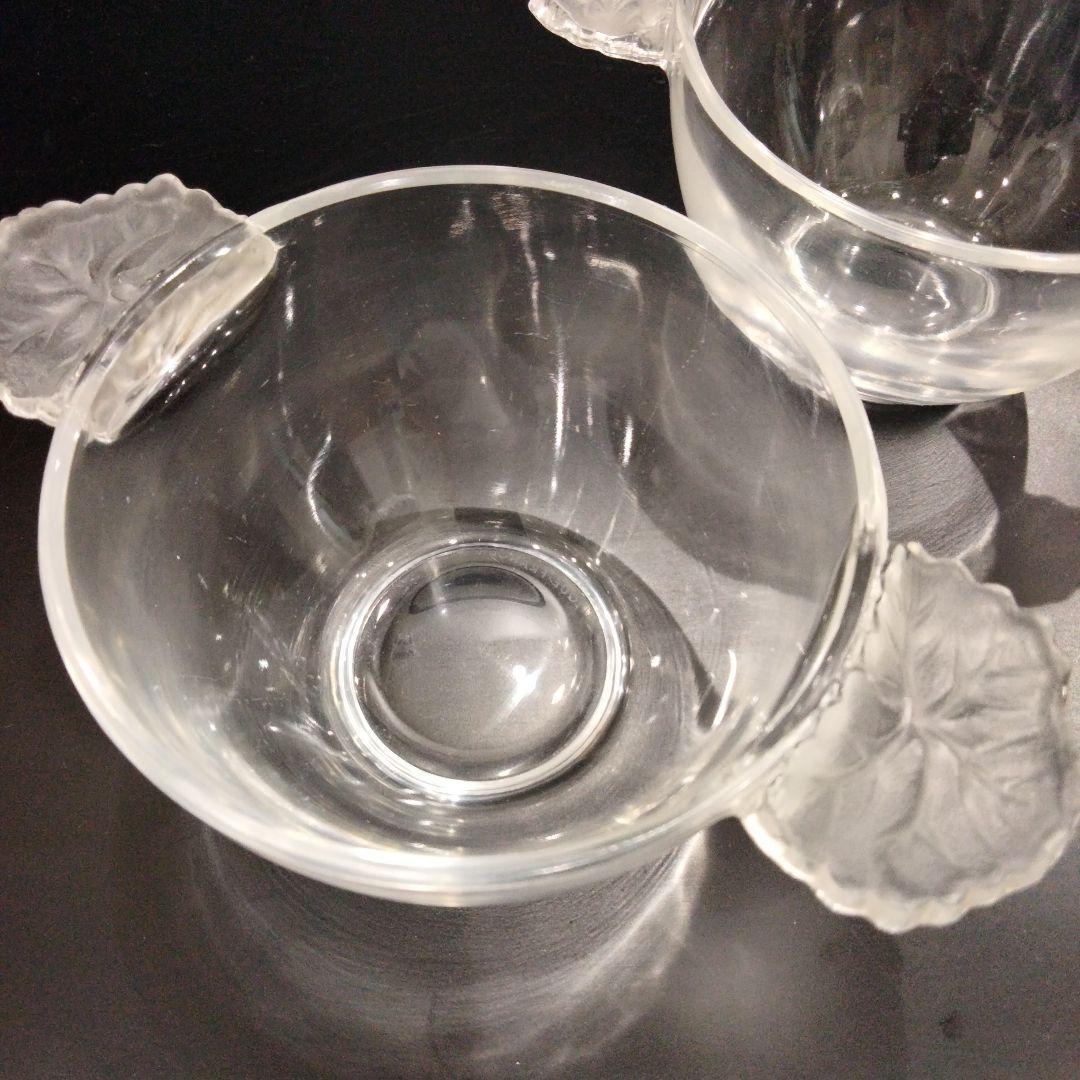 S194-1 ラリック オンフルール 持ち手付カップ 2客セット 高さ6㎝ V