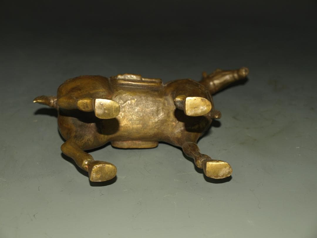 旧家うぶだし　中国清時代 銅製 戦馬の置き物※激安骨董品 N1123C11-3