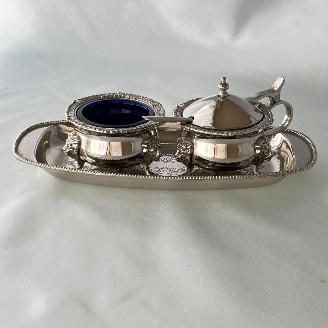 【英国】ライオンのコンディメントセット 専用スプーン / ガラスライナー