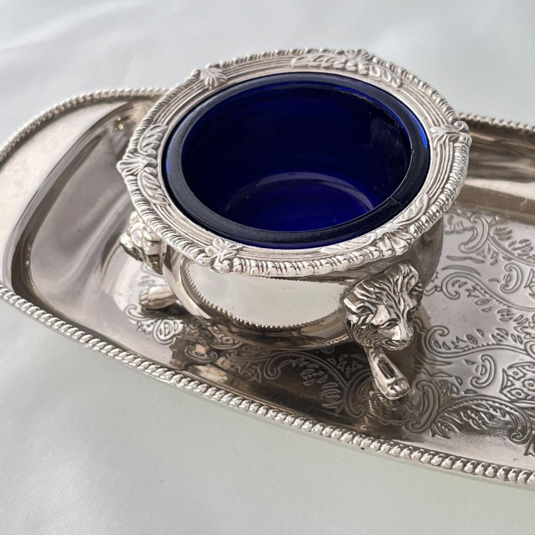 【英国】ライオンのコンディメントセット 専用スプーン / ガラスライナー