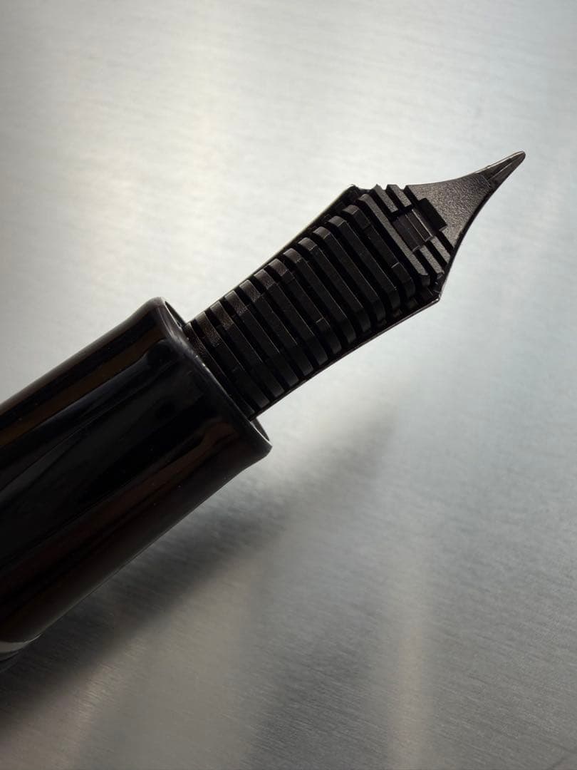 セーラー万年筆 銀 ブラック ペン先 21K H-SEF 箱 付属品付き