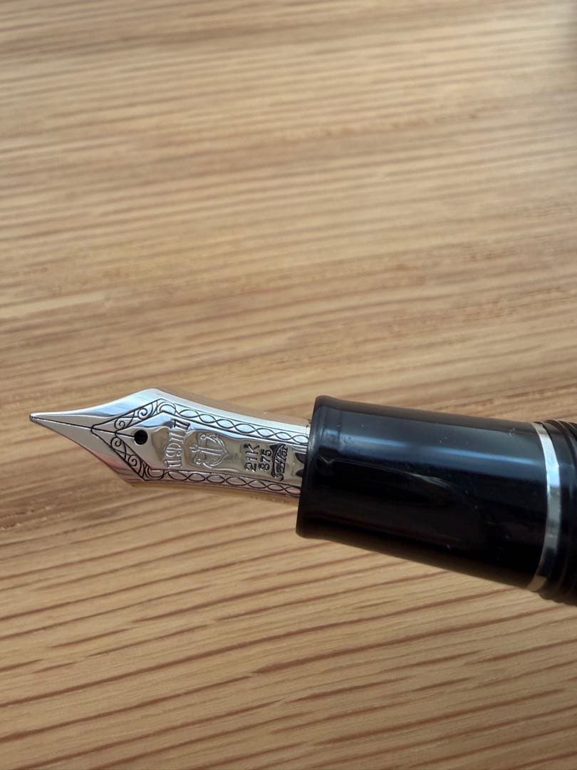 セーラー万年筆 銀 ブラック ペン先 21K H-SEF 箱 付属品付き