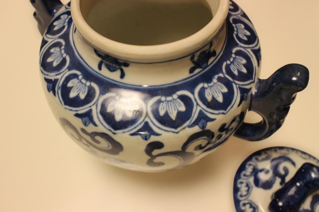 染付　　香炉　花瓶　壺　中国　乾隆年製　唐物