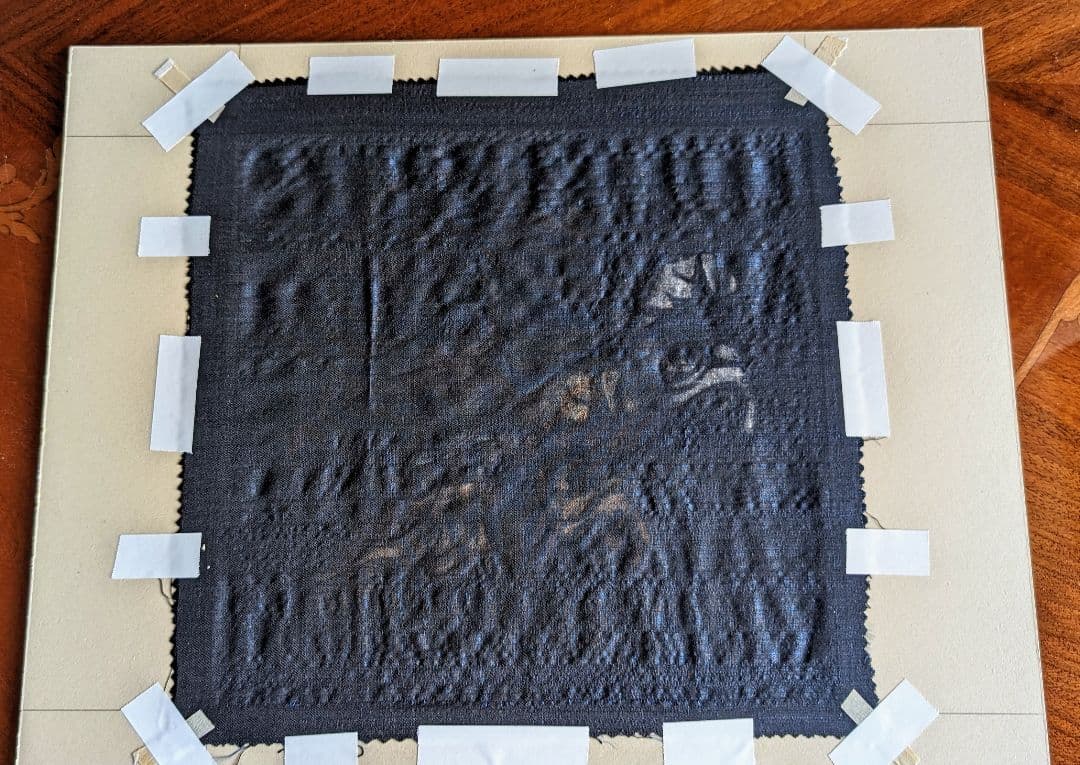 濃紺の布地に馬(額縁なし)