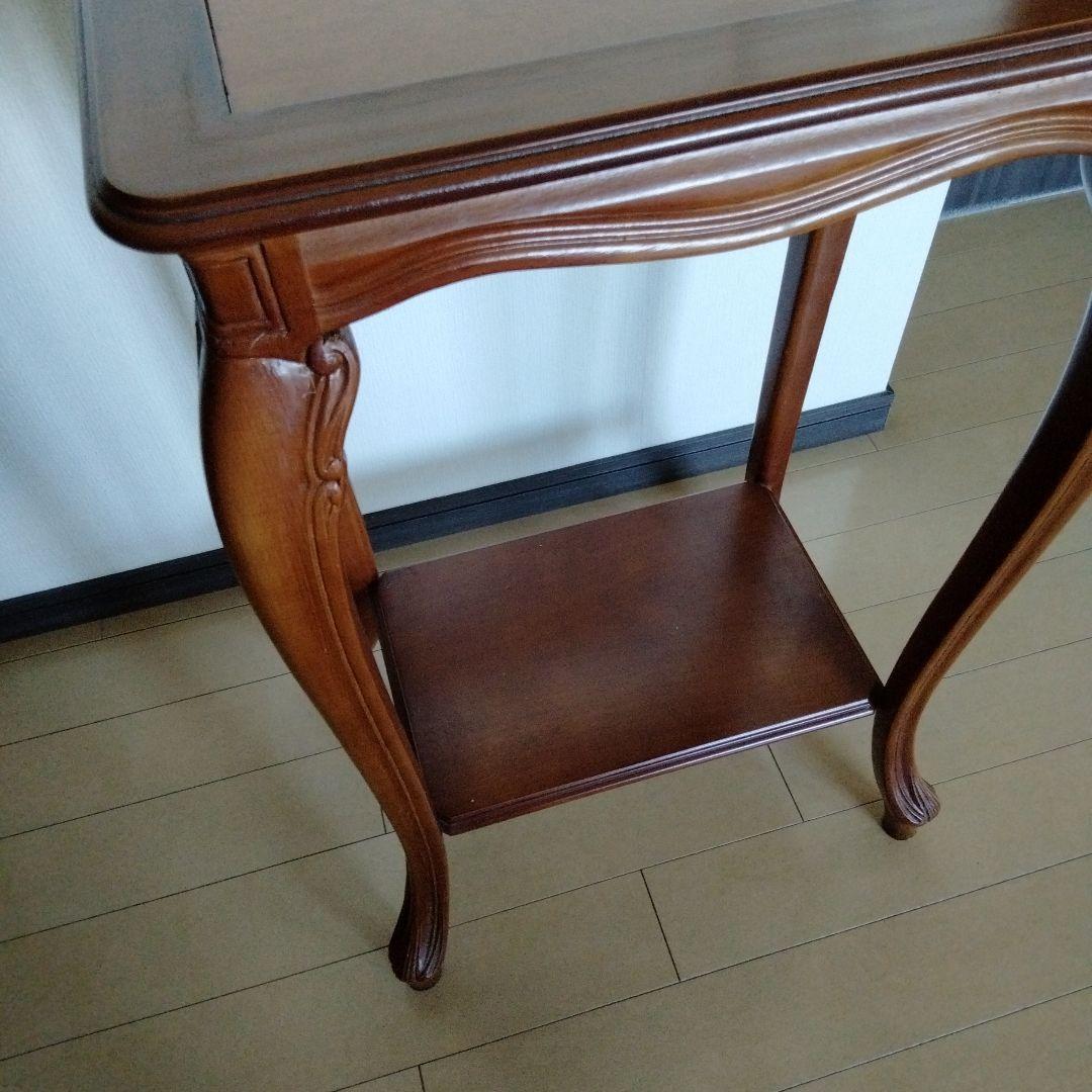 猫足クラシック木製サイドテーブル　アンティーク　ロココ調　イタリア製　西洋家具