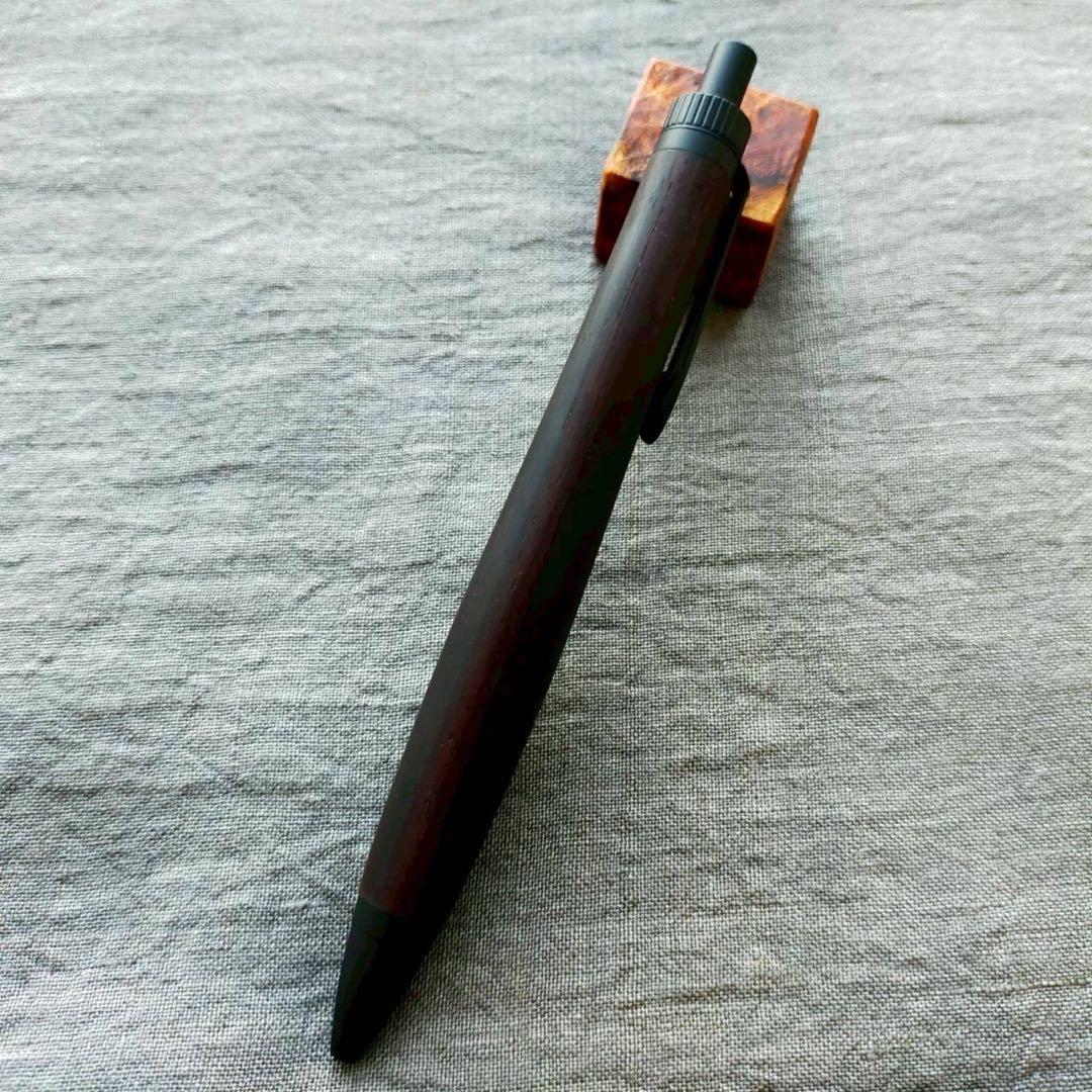 青黒檀　ハンドメイド　木軸ボールペン　G2　天然木　ブラック