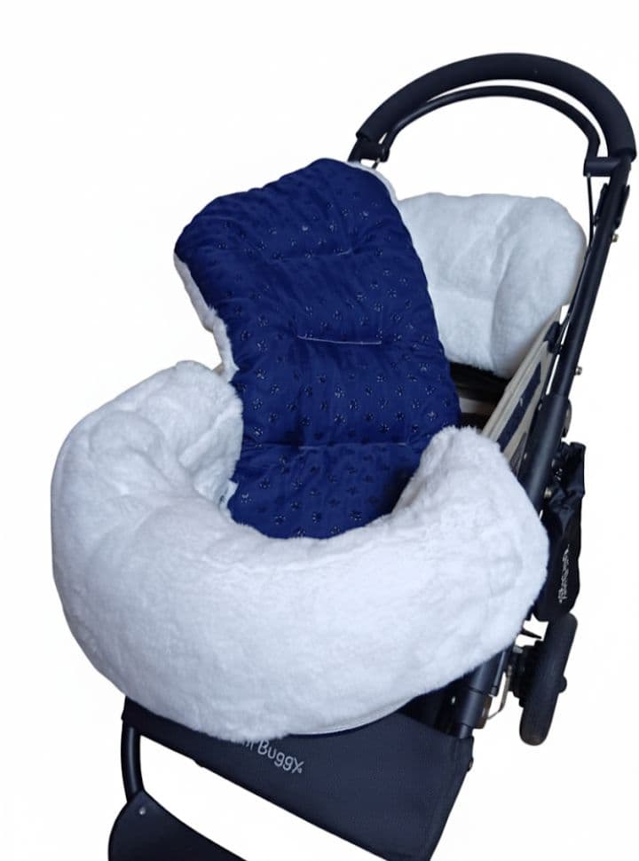 ❤３点セット❤ペットカートコンフォーター＆ライナー＆ピロー　インディゴ✕ホワイト