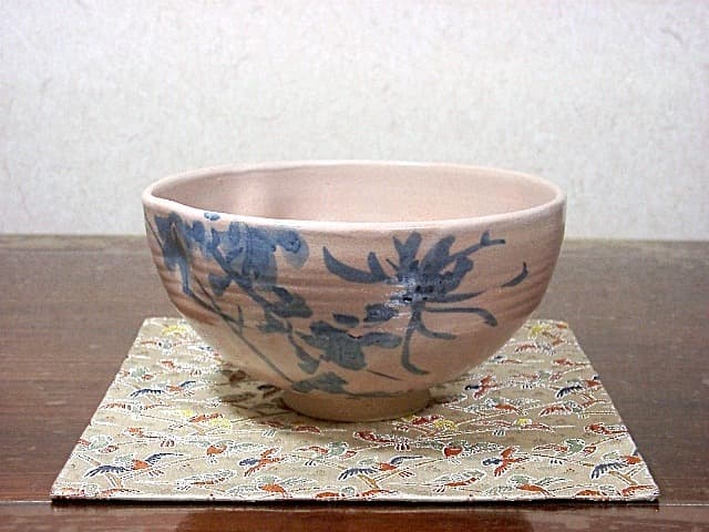 京焼・清水焼　平安菰軒 作　茶碗　絵付 平井楳仙画　無傷　共箱　保証。