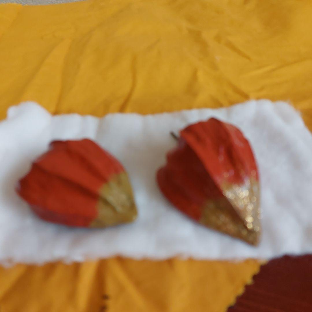 茶道具　鬼灯香合　乾漆　輪島塗　一斎作