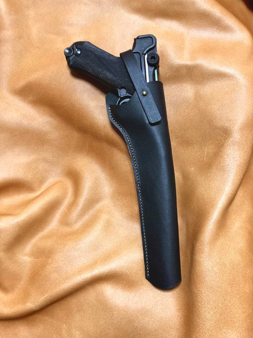 ルガーP08 8インチ用 右利きレザーホルスター No.593
