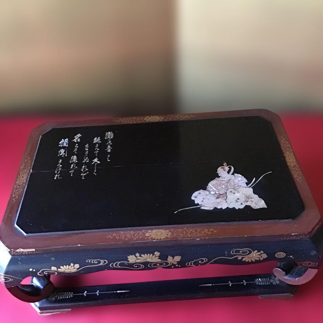 香炉台「大納言公任」和歌　螺鈿細工　江戸期後期〜明治初期