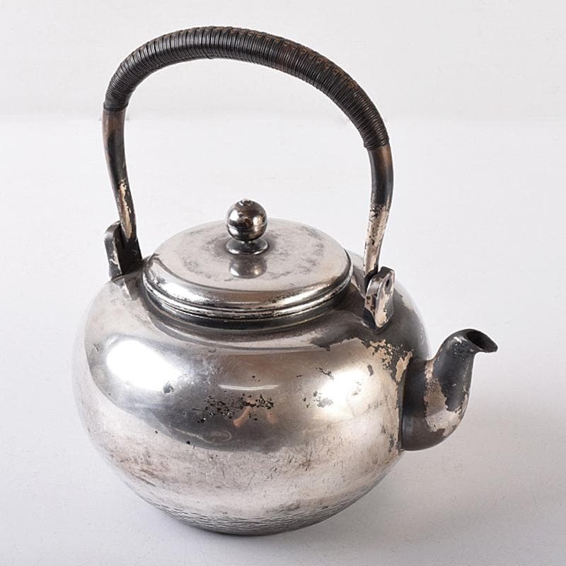 煎茶道具　三越銀製　銀瓶　湯沸し　約508g　L　R8166