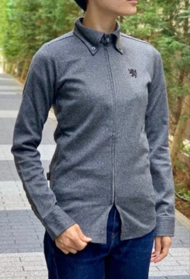 お洒落◆カペルミュール◆サイクルジャージ◆速乾◆ツイード風◆ボタンダウンシャツ