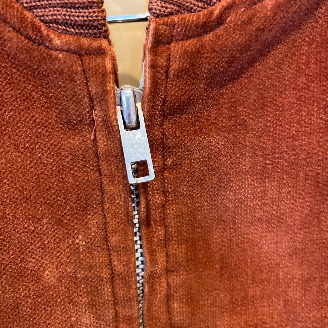 ヴィンテージブラウン 別珍ジップアップブルゾン