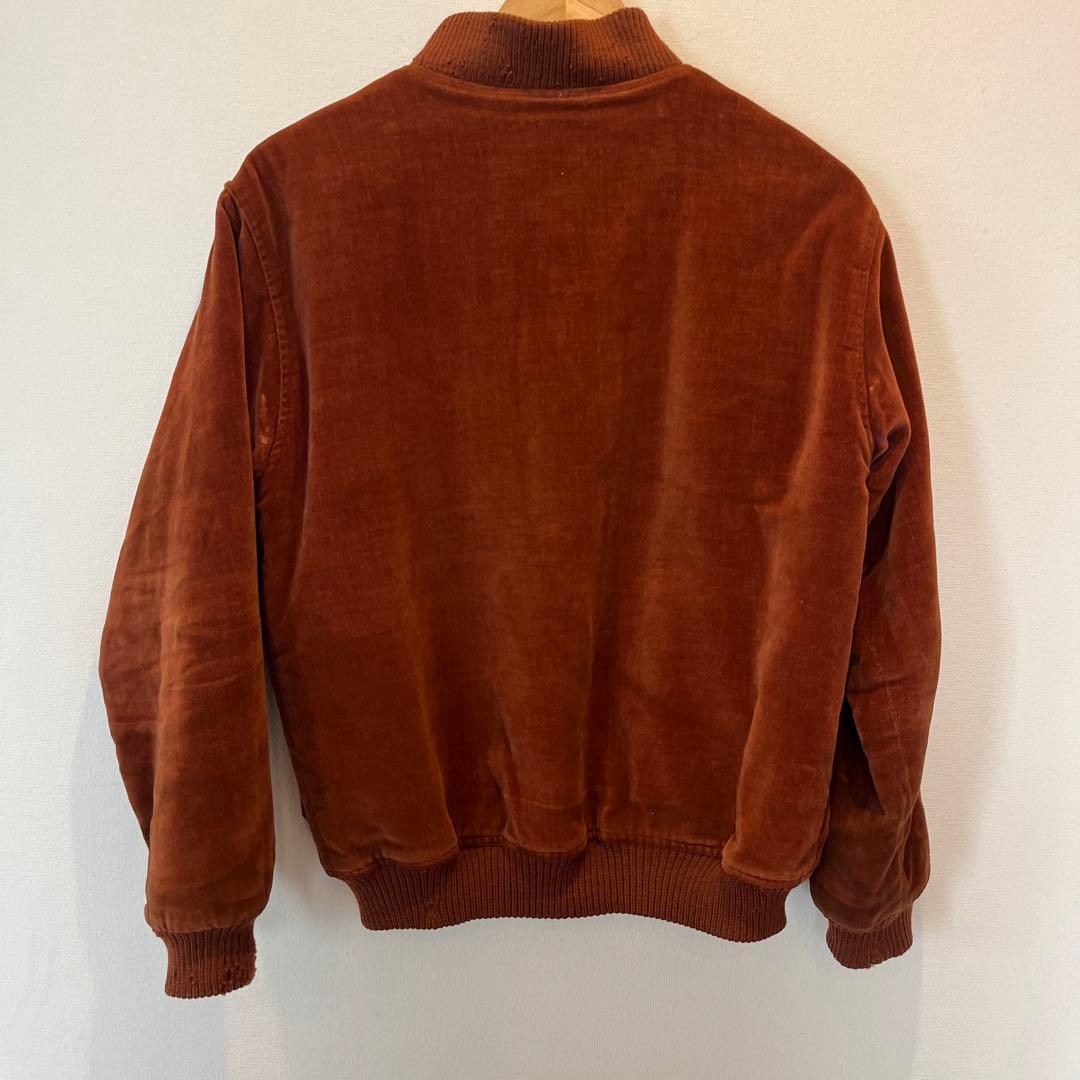 ヴィンテージブラウン 別珍ジップアップブルゾン