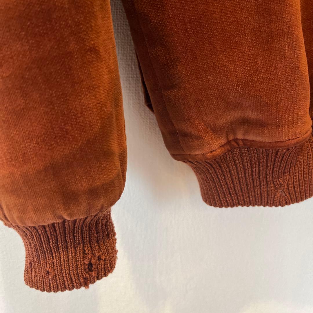 ヴィンテージブラウン 別珍ジップアップブルゾン